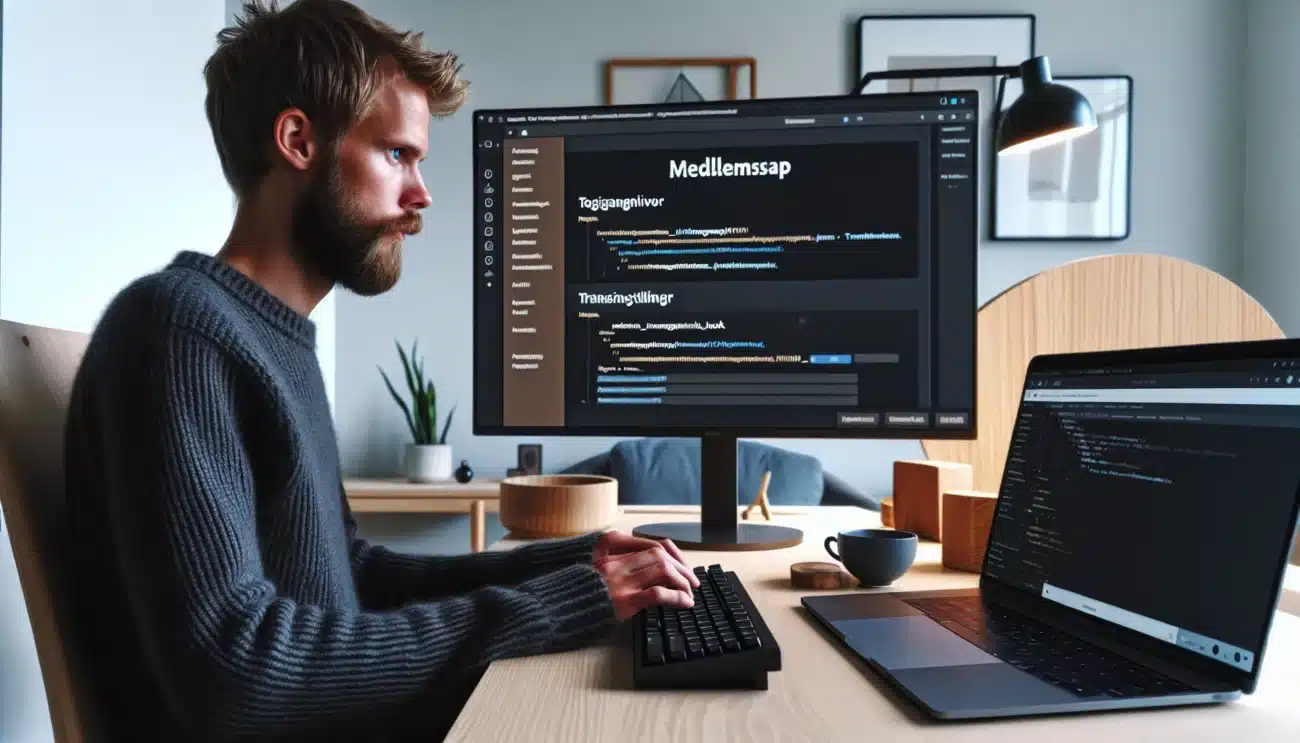 Norwegian developer coding a custom wordpress membership plugin with stripe integration
